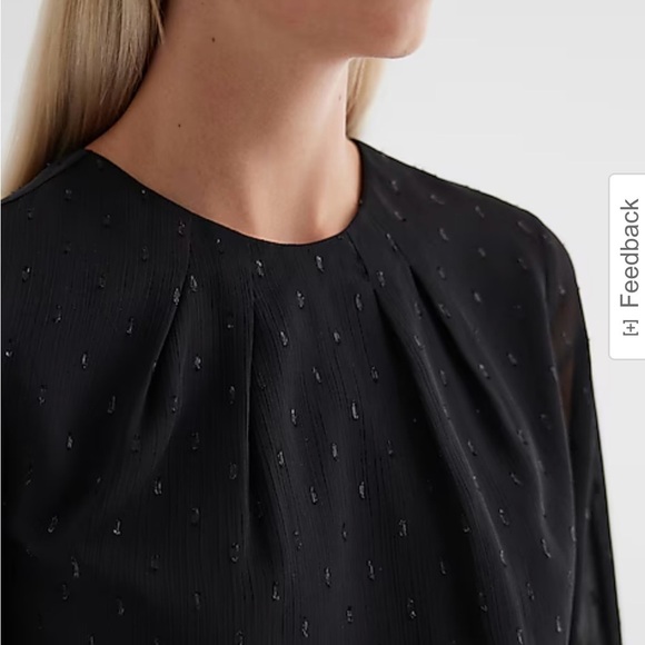 Metallic Dot Gathered Crew Neck Top extra small - Picture 13 of 17